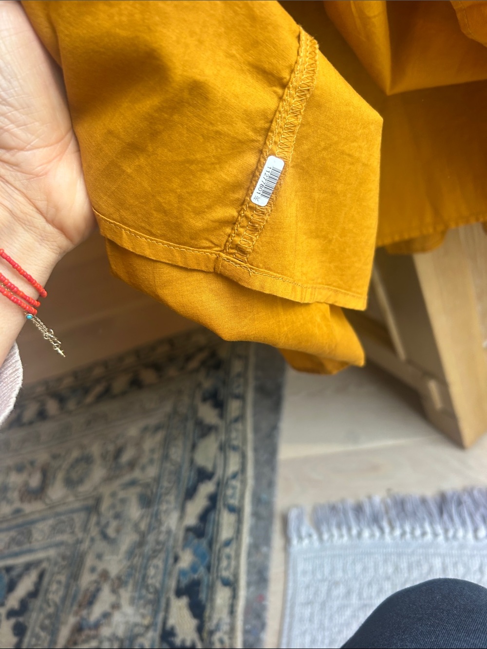 Point Sur Mustard Yellow Tiered Boho Midi Dress - Picture 8 of 9